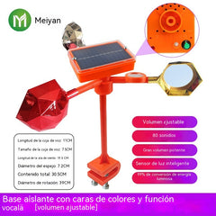 【50% de descuento】🐦🦉Nuevo ahuyentador de pájaros con voz ajustable, alimentado por energía solar y eólica, mejorado