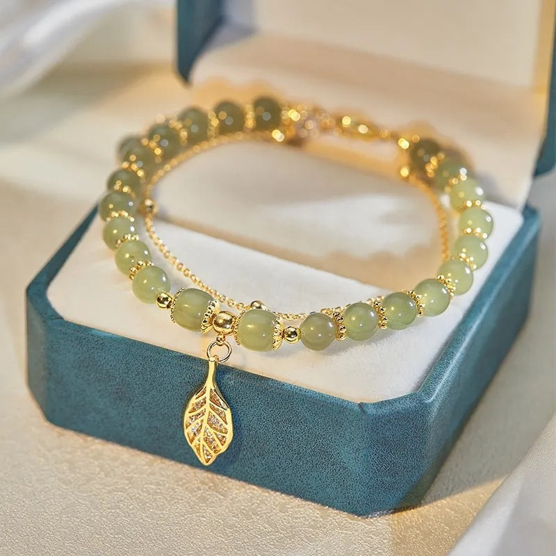 ✨【30%OFF】Nueva pulsera de jade hetiano de oro de 14 quilates