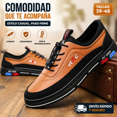 💯🔥【39-48】Los zapatos de negocios casuales para hombre están hechos de cuero impermeable y resistente a las manchas con una suela suave para un uso cómodo.