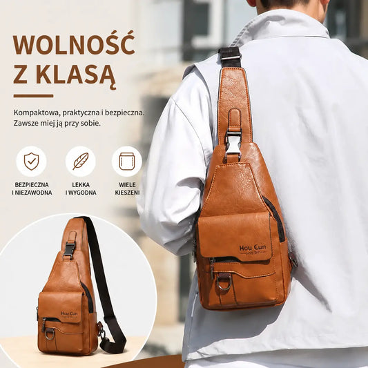 🎒 Wodoodporna torba na ramię w stylu retro, wykonana z prawdziwej skóry: niezbędny element wyposażenia na codzienne dojazdy do pracy.