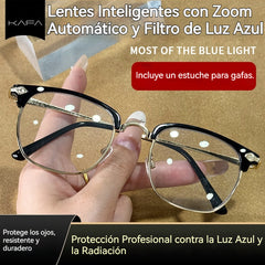 🎁 Regalo: Estuche Retro Cabeza de Ciervo👓 Lentes Inteligentes con Zoom Automático y Filtro de Luz Azul 🔥✨