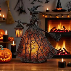 🧙‍♀️ Boszorkánylámpa – egy hátborzongató gótikus lámpás dekoráció, egyedi asztali lámpa dísztárgy, lábakkal ellátott éjszakai fény, amely otthonra, tornácra, irodába és bulik díszítésére egyaránt alkalmas.
