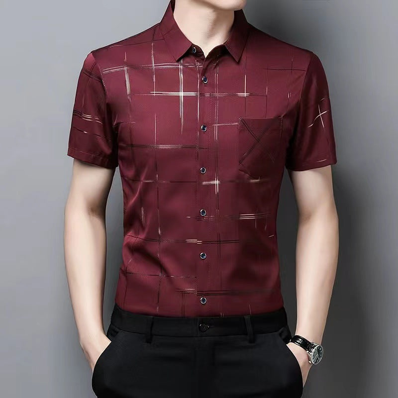 🧊🧊(M-4XL) Camisa de seda helada de verano para hombre
