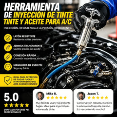 🔧 ¡50% DE DESCUENTO POR TIEMPO LIMITADO! 💥 Inyector de tinte de aceite de precisión para aire acondicionado: construcción de latón, manguera de alta presión, cuerpo transparente ✨