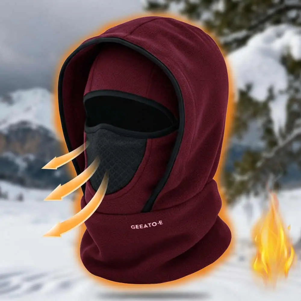 🎉🧣❄️ Gorro polar de doble capa, cálido, cortavientos y que protege el rostro, ideal para el invierno.