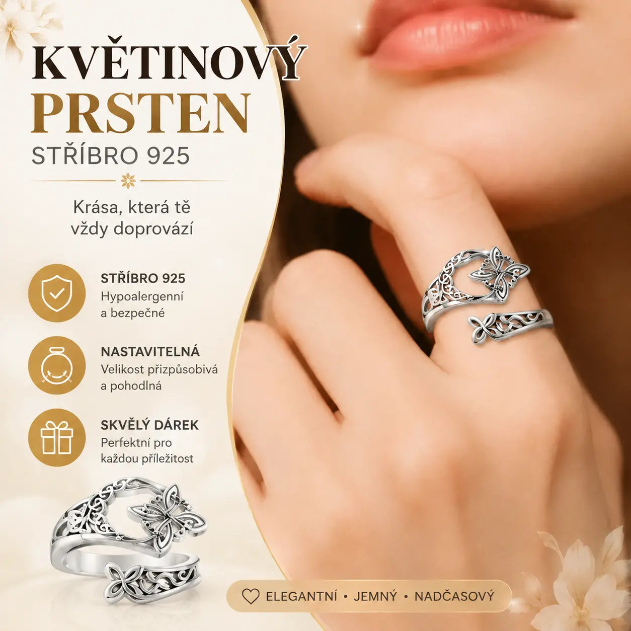 ✨【Kupte 1 a získejte 1 zdarma】Stříbrný prsten s keltským uzlem S925