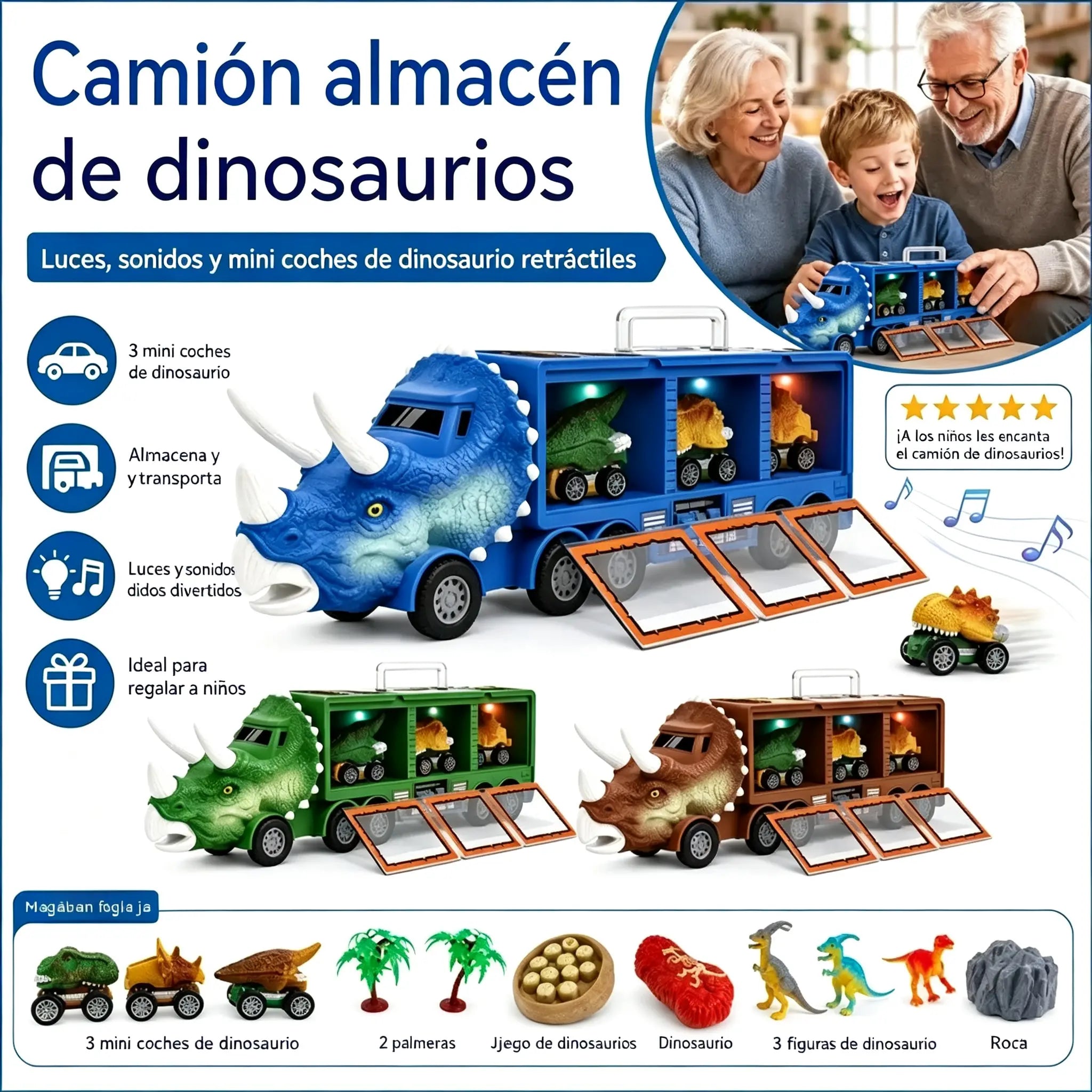 🦖🚛 ¡El Camión de Dinosaurios que Guarda, Lanza y Divierte! 🎵✨