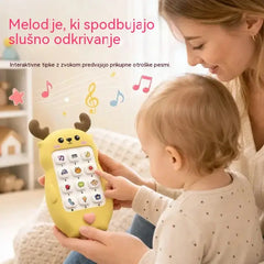 🎁2 kosa za 23 €🎨 Igrača telefon za dojenčke z motivom jelenčka: dvojezični izobraževalni pametni telefon za igro, z glasbo in zgodbicami za malčke.
