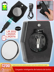 🔋Cargador de pilas de botón recargables + juego de pilas. Ideal para llaves de coche, juguetes y mandos a distancia. LIR2032 2025 2016