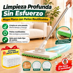 🔥【Set de 4】Trapeador multifuncional con clip de tela, nuevo trapeador doméstico que no requiere lavado