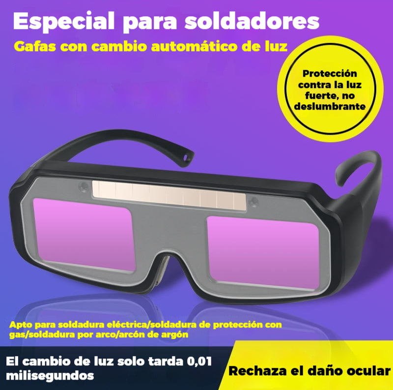 💥🔥🕶️Gafas de soldadura con atenuación automática, doble protección contra el deslumbramiento y los rayos UV.
