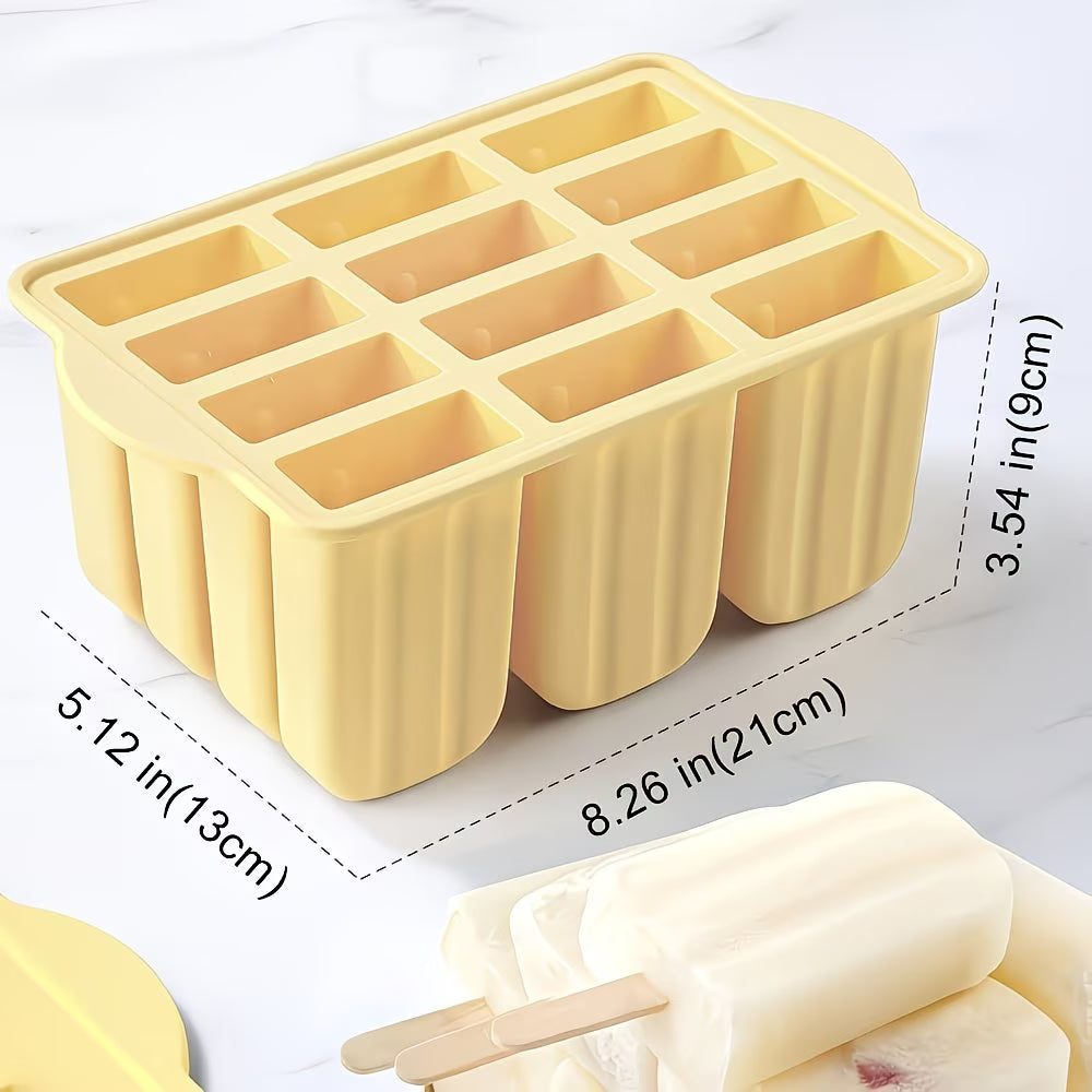 🍦🧊Moldes creativos para paletas heladas, bandejas de silicona para cubitos de hielo congelados.【Enviar 100 palitos de madera】🔥