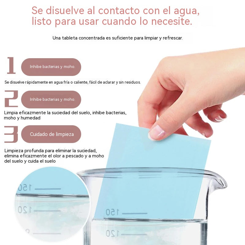 ✨【Compra 3 y llévate 3 gratis, 180 tabletas en total】Tabletas limpiadoras de pisos multiefecto, se disuelven rápidamente en agua, eliminan manchas y dan brillo a los pisos.