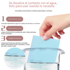 ✨【Compra 3 y llévate 3 gratis, 180 tabletas en total】Tabletas limpiadoras de pisos multiefecto, se disuelven rápidamente en agua, eliminan manchas y dan brillo a los pisos.