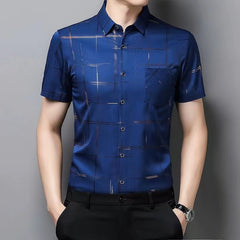 🧊🧊(M-4XL) Camisa de seda helada de verano para hombre