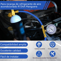 30%OFF🔧❄️ Manguera de recarga de refrigerante AC R134a con manómetro – Antifugas, fácil de leer y compatible con coches, camiones o aire acondicionado doméstico – Recarga DIY segura 🚗