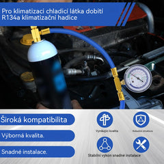 🔧❄️ Hadice pro doplňování chladiva R134a AC s manometrem – Těsná, snadno čitelná a kompatibilní s klimatizacemi pro automobily, nákladní vozy nebo domácími klimatizacemi – Bezpečné doplňování svépomocí 🚗