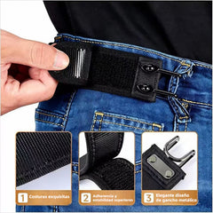 🔥【Paquete de 2】Cinturón ajustable y cómodo con hebilla de velcro universal elástica.