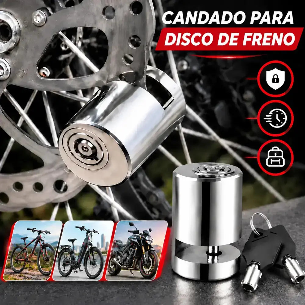 🔒🛡️ Candado de Disco Antirrobo de Aleación de Acero para Bicicleta, Moto y Patinete Eléctrico, Cerradura de Seguridad Resistente y Compacta 🚲🏍️