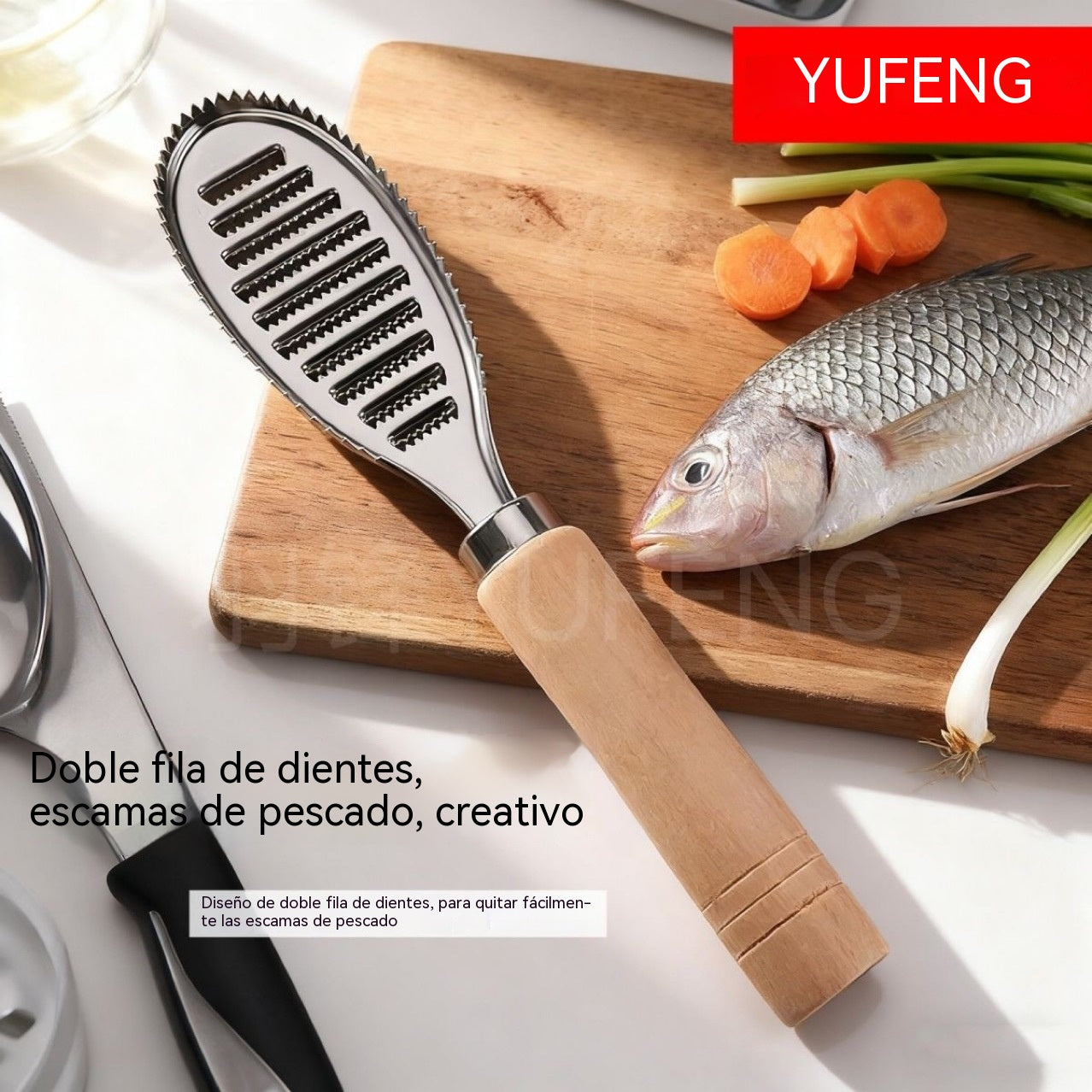 【Compra 1 y llévate 1 gratis】Raspador multifuncional de acero inoxidable para escamas de pescado y pelador de ajos.