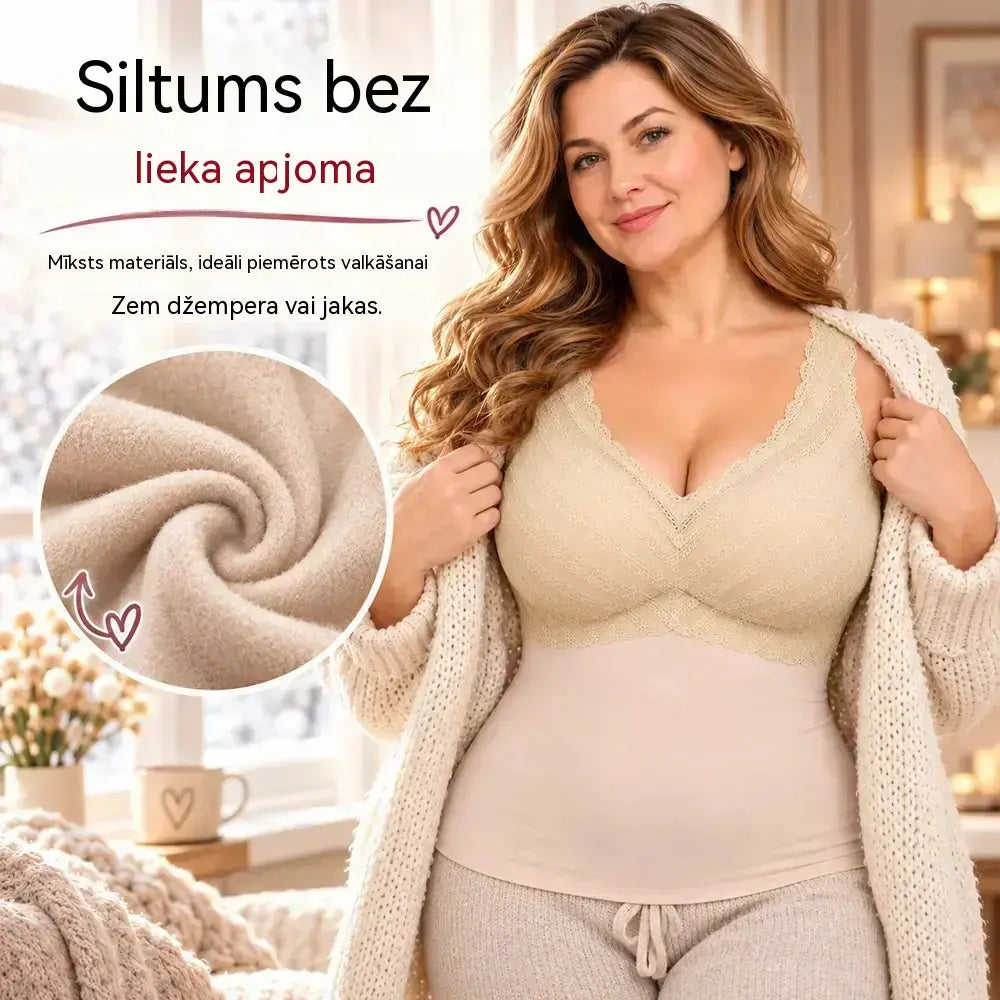 【L–3XL】Jauna sieviešu termoveste rudenim un ziemai: ar ielaidumiem, bieza, silta, bezvīļu, ātri sildoša — piemērota ikdienas valkāšanai.