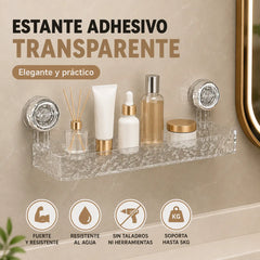 🧼🫧Estante de almacenamiento con ventosas sin necesidad de taladrar, ideal para cocinas y baños.
