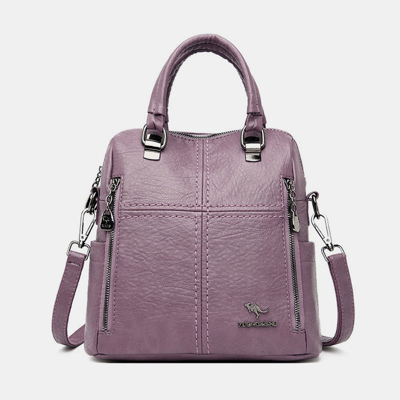 🎒🌟【Elegante y a la moda】Mochila/bolso cruzado de cuero multifuncional de gran capacidad🐾