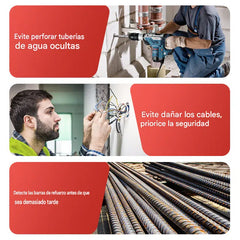 🔍Detector multifuncional de metal, madera y cables; localiza de forma segura y precisa tuberías y cables ocultos.