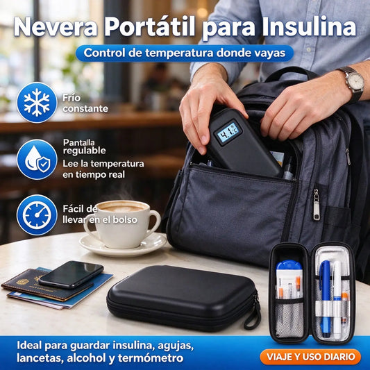 Estuche de viaje para enfriar insulina con pantalla de temperatura