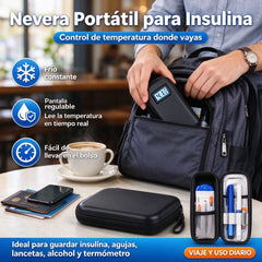 Estuche de viaje para enfriar insulina con pantalla de temperatura