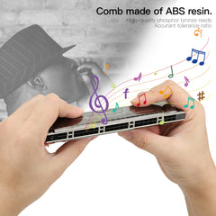 🔥🎶🎼 Armónica profesional de 24 agujeros en do mayor con estuche【🎁El regalo perfecto para los amantes de la música】