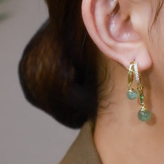 🏆【🔥Venta caliente】🎀Pendientes con forma de bambú, pendientes verdes de alta gama.