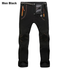 【S-5XL】Pantalones de senderismo para hombre, suaves, impermeables, a prueba de viento, transpirables, cálidos y gruesos, de polar para deportes al aire libre.