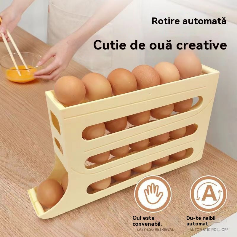 🥚🔥【Compra 1 y llévate 1 gratis】Caja de almacenamiento de huevos deslizante automática de múltiples capas