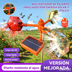 【50% de descuento】🐦🦉Nuevo ahuyentador de pájaros con voz ajustable, alimentado por energía solar y eólica, mejorado