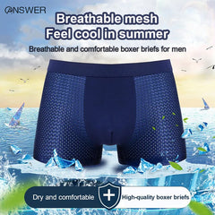 4 piezas （L-4XL）🔥2026 Nuevos calzoncillos bóxer de seda helada para hombre, modal, talla grande, con malla antibacteriana