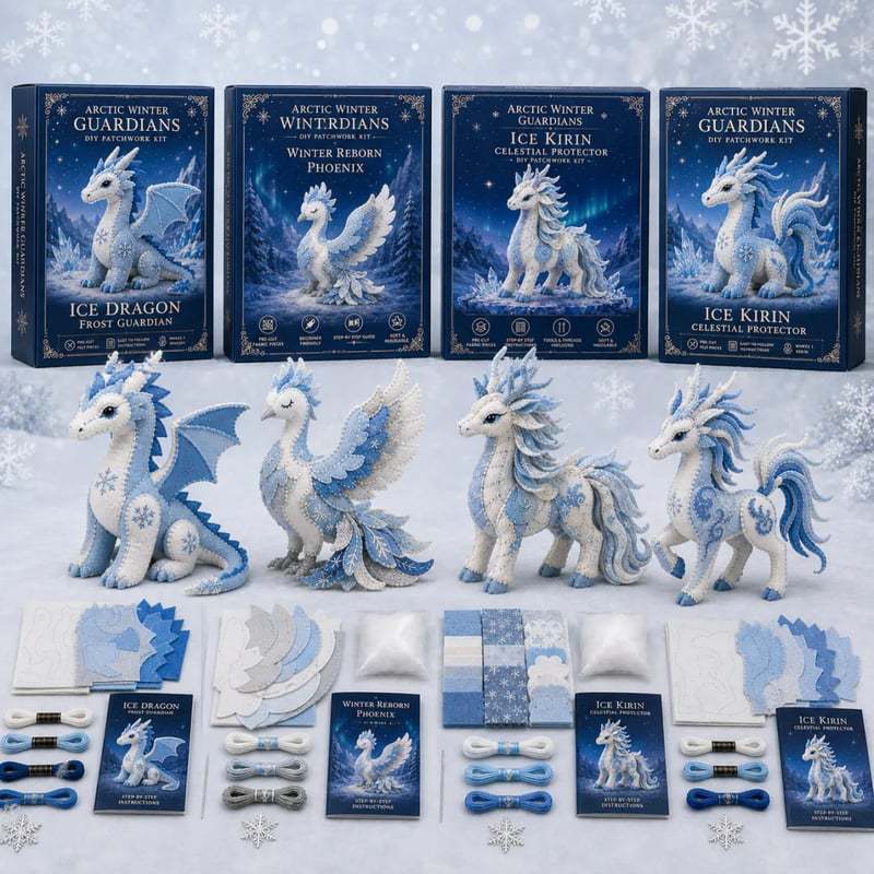 🎁 Último día: ¡Ahorra un 49%! 🧵 Mini kit de patchwork DIY de la serie «Arctic Winter Guardian».