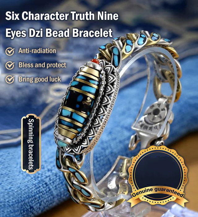 💓💓【Compre uno y llévese otro gratis】Pulsera de cuentas de transferencia de mantra turquesa vintage de plata de ley 925