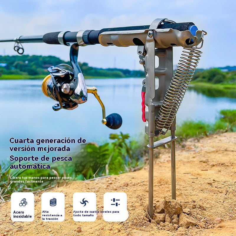 🔥🎣 Retractor automático para caña de pescar, soporte retráctil automático para caña de pescar con resorte