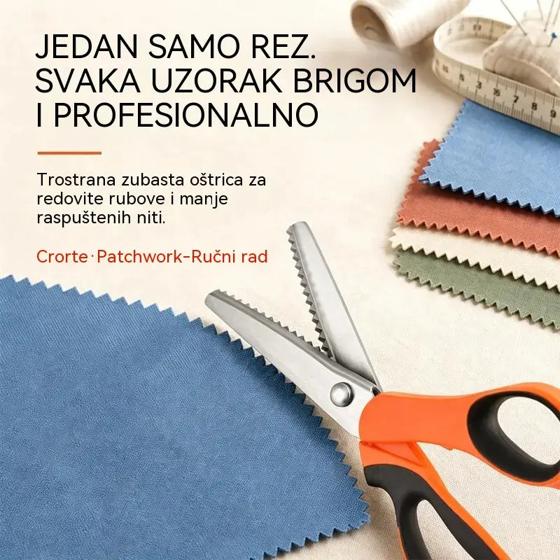 👗✂️ Krojačke škare s ukrasnim rubom – Profesionalni cik-cak i valoviti rez | Savršene za tkanine, patchwork i „uradi sam” projekte
