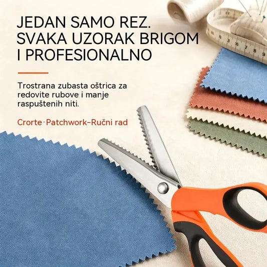 👗✂️ Krojačke škare s ukrasnim rubom – Profesionalni cik-cak i valoviti rez | Savršene za tkanine, patchwork i „uradi sam” projekte