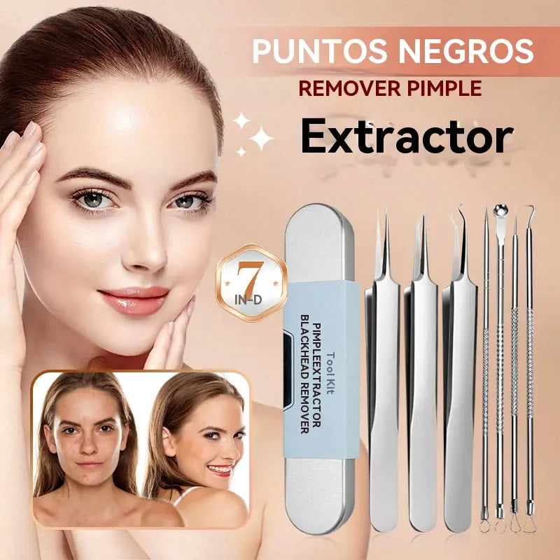 😘 💓2 juegos por 26 euros✨ Set de 8 Herramientas de Acero Inoxidable para Eliminar Puntos Negros y Comedones