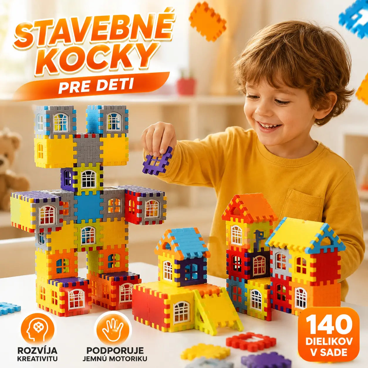 🎁🧩【140 kusov】 Vzdelávacie hračky zo stavebníc