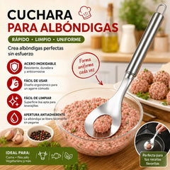 🍖 【2 unidades por 25 euros】Molde para albóndigas de acero inoxidable 304: ideal para hacer albóndigas de carne y pescado, ideal para cocinar en casa 🥄