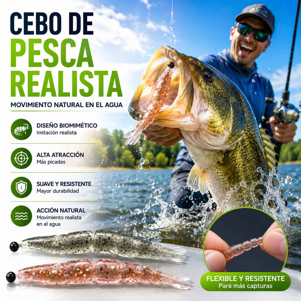 🔥Compre 5 y obtenga 5 gratis（10 cajas - 100 unidades）🎣🦐Cebo de gamba realista de múltiples segmentos para pesca spinning