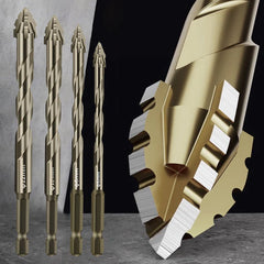 【6+8+10+12mm】1 set Nagy szilárdságú 4 hornyos excenter fúrókészlet