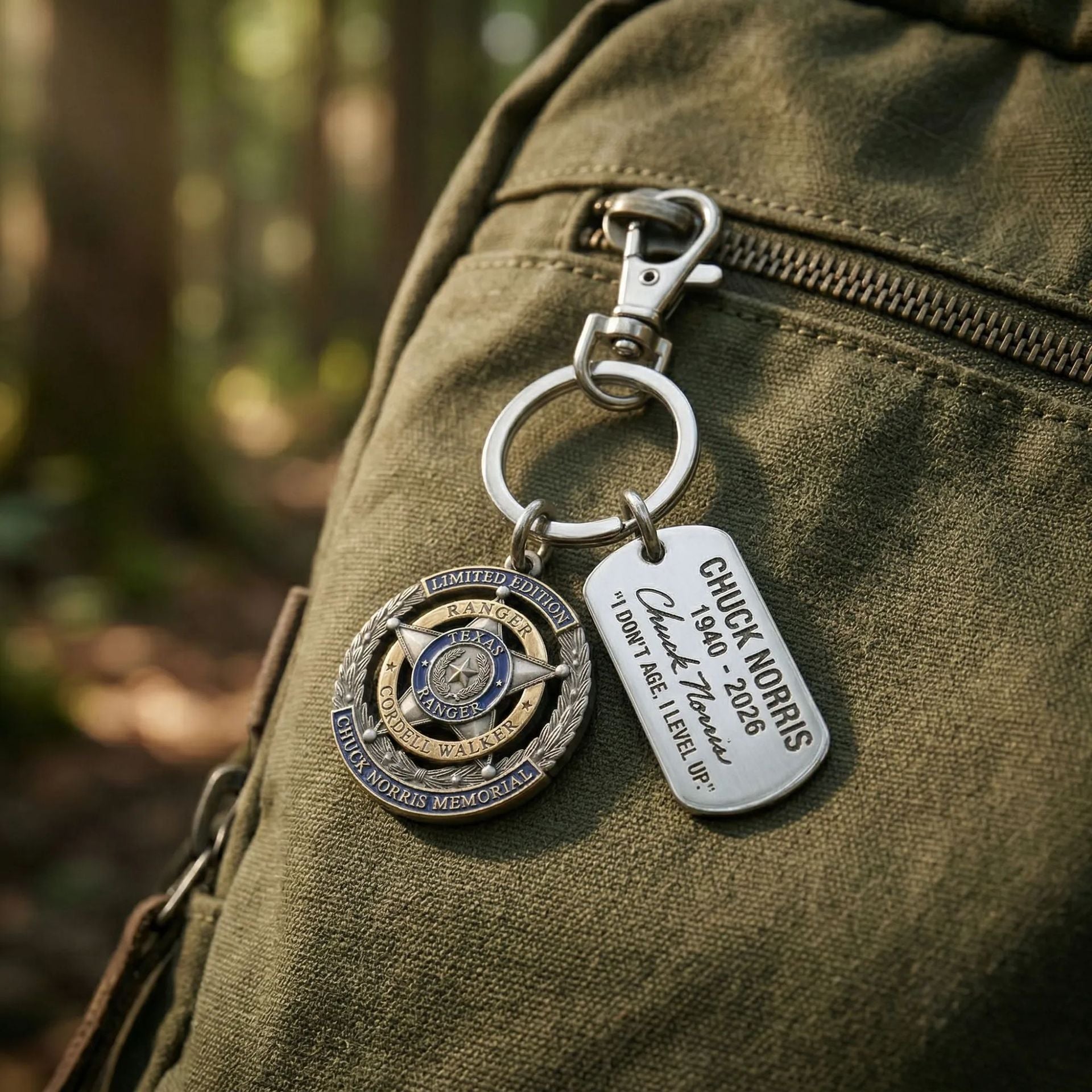 🔥【Compra 1 y llévate 1 gratis】🏍️Llavero con moneda conmemorativa de la Policía Montada de Texas