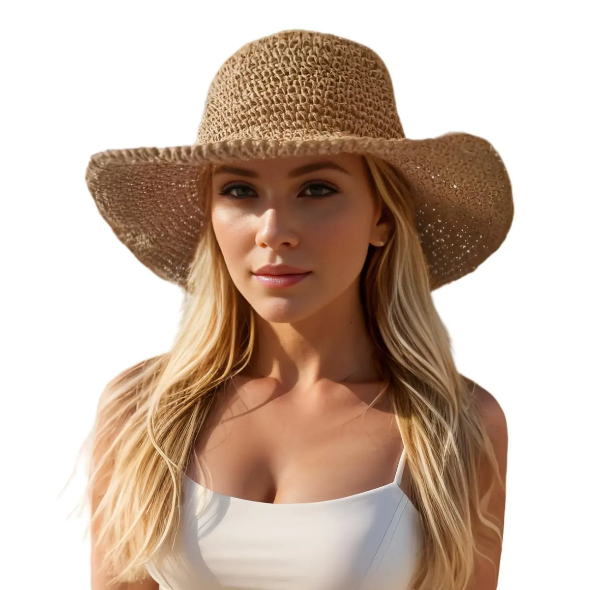 👒🌾 Sombrero de Paja Tejido a Mano – Transpirable, con Protección UV, Ideal para Playa y Viajes ☀️🏖️