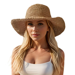 👒🌾 Sombrero de Paja Tejido a Mano – Transpirable, con Protección UV, Ideal para Playa y Viajes ☀️🏖️