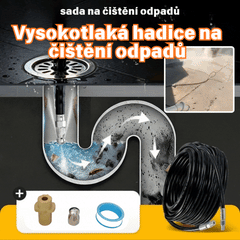 Kit de limpieza de desagües de 5800 PSI: boquilla y manguera de alta presión para desagües/tuberías obstruidas.